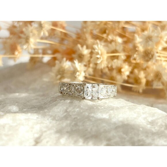 Cocktail Style Multi CZ Gemstone 925 Sterling Silver Vintage Ring - sz 6.75 - Picture 10 of 16